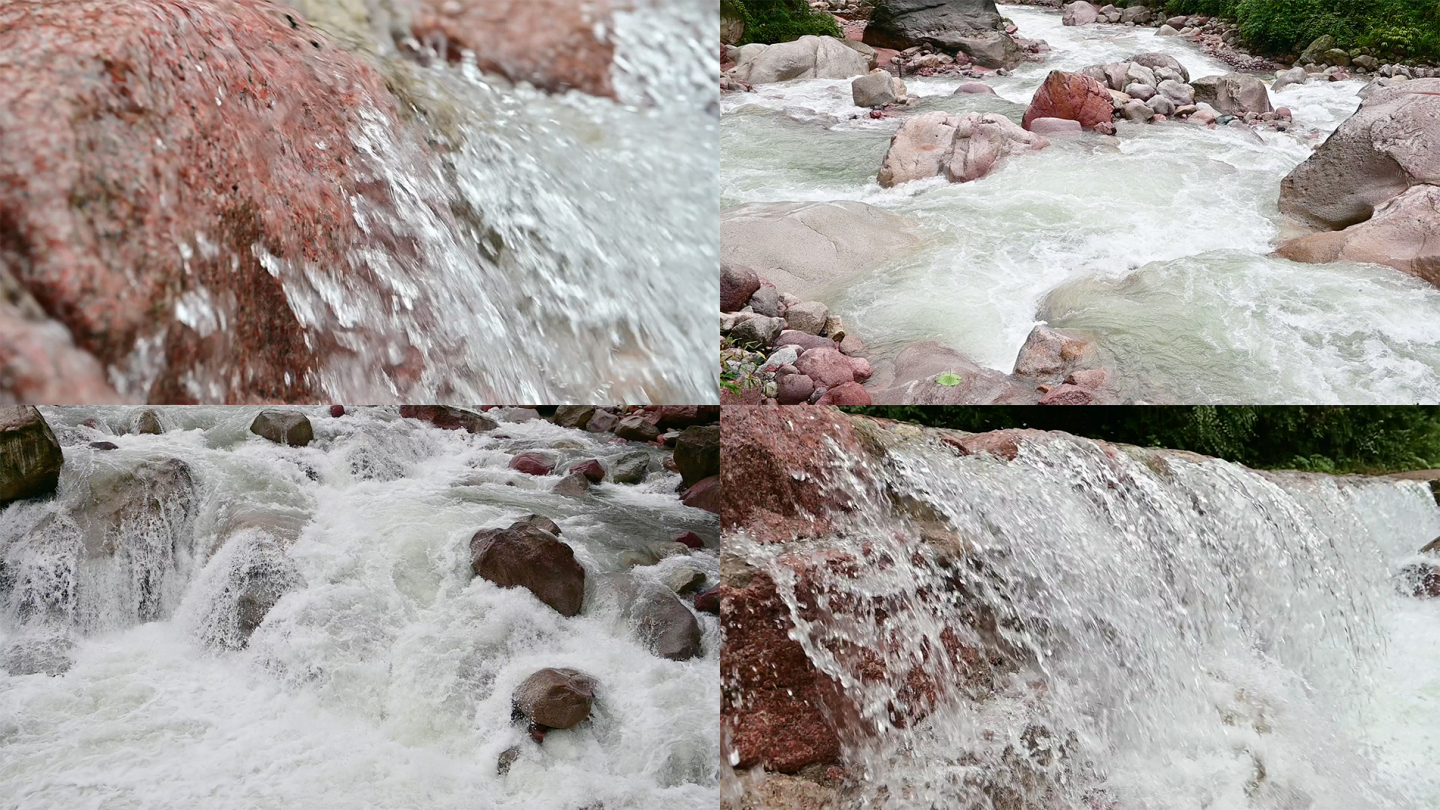 清澈溪水升格视频合集