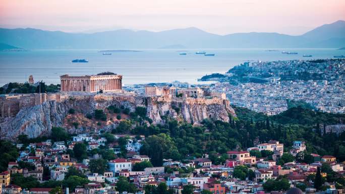 希腊雅典卫城古希腊外国建筑群