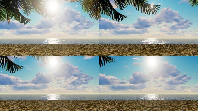 大海沙滩椰树动态背景