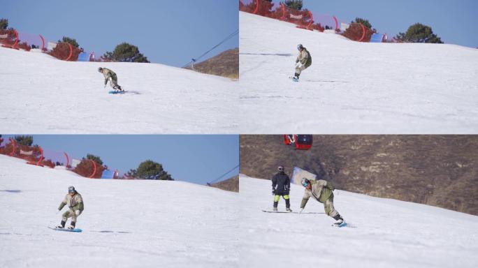实拍滑雪
