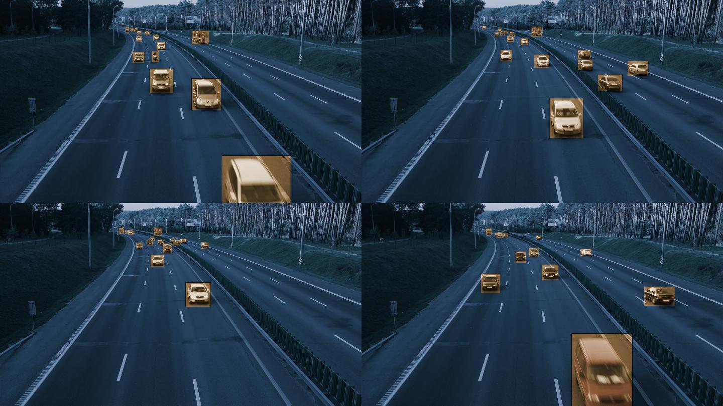 摄像机监视高速公路上的汽车