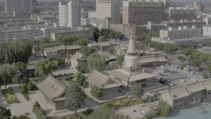 张掖西夏大佛寺4K全景航拍