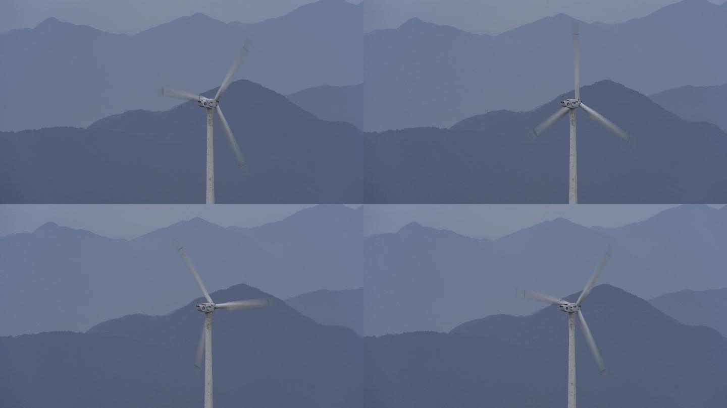 高山山顶新能源风力发电风车山峰原素材