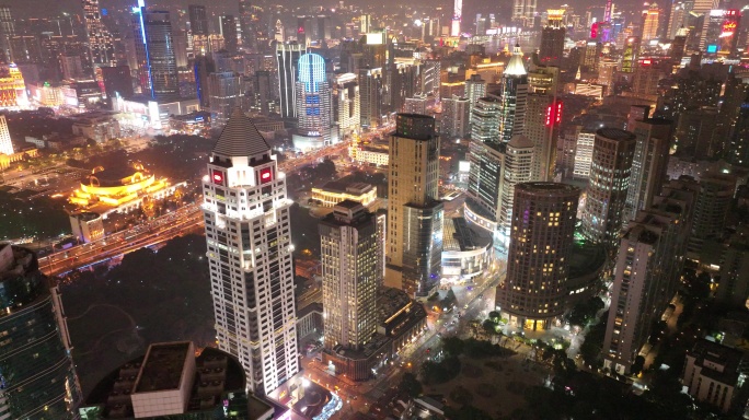 上海新天地夜景航拍5.1K