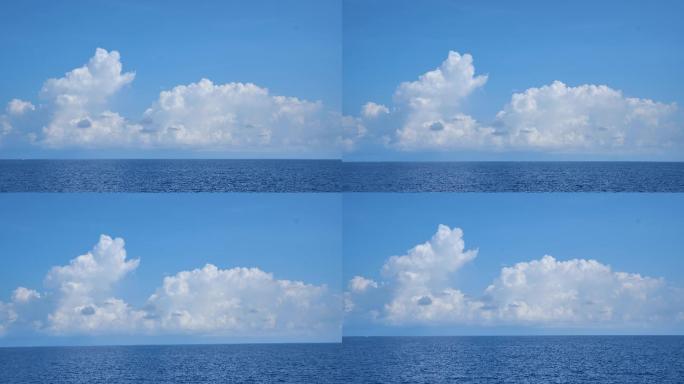 蓝天白云 蓝色大海唯美的海面