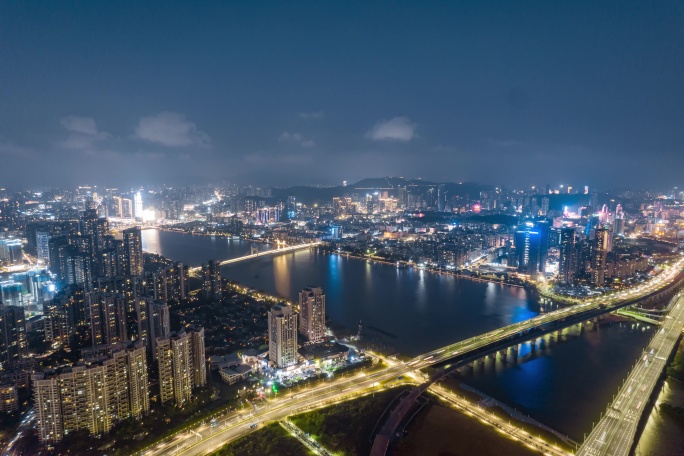 珠海夜景延时/前山延时/香洲区/大湾区