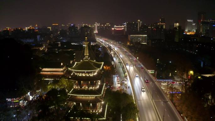 杭州城市夜间车流