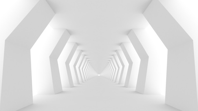白色走廊创意空间艺术空间商业空镜