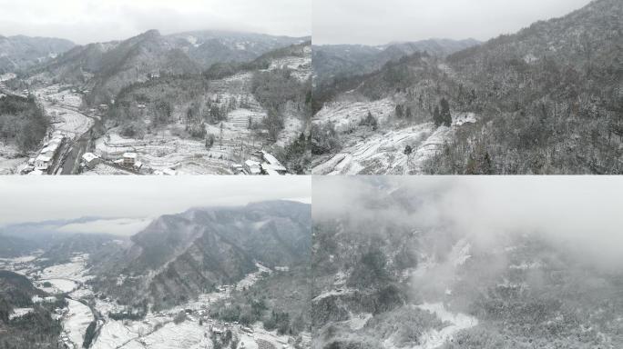 大山里的雪景