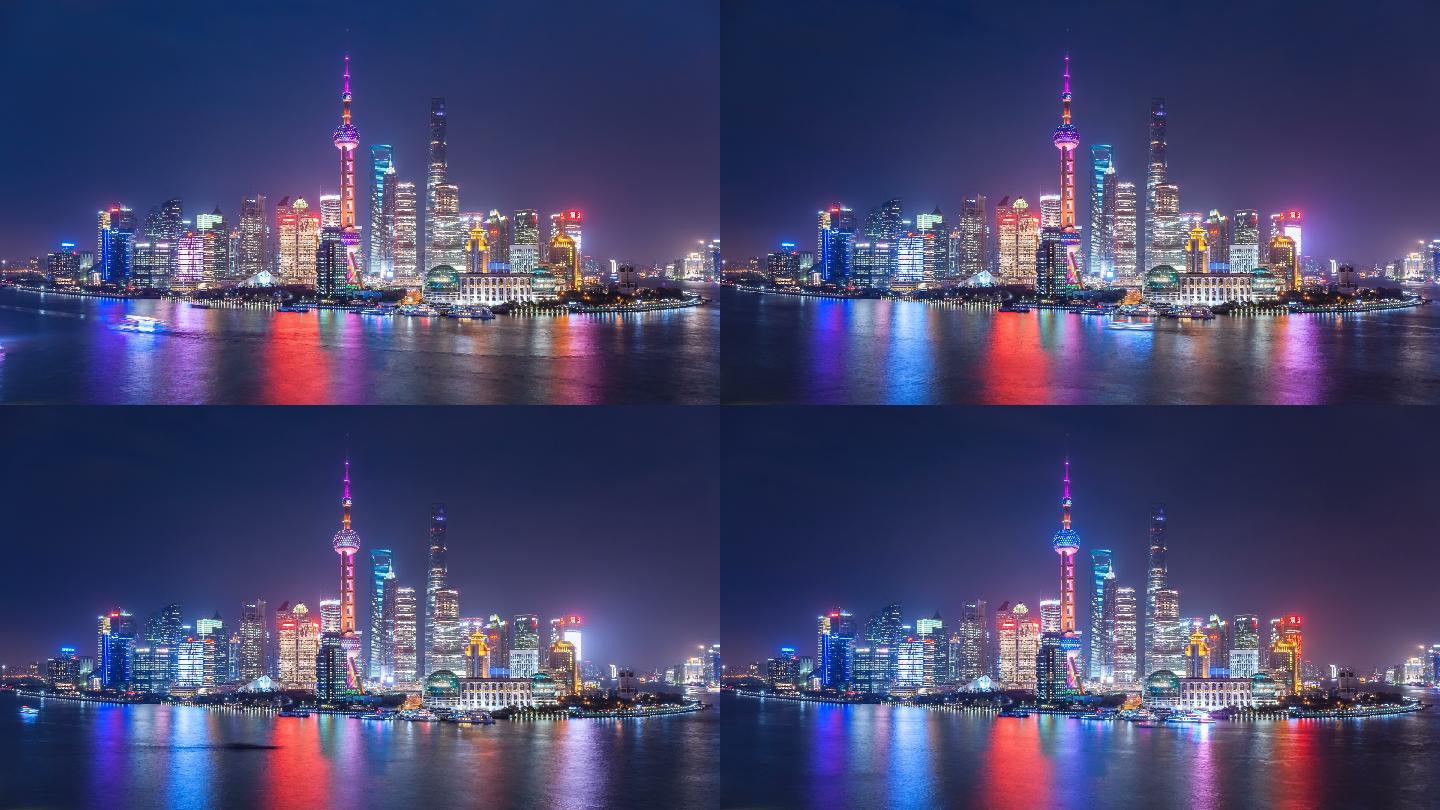 上海天际线夜景延时