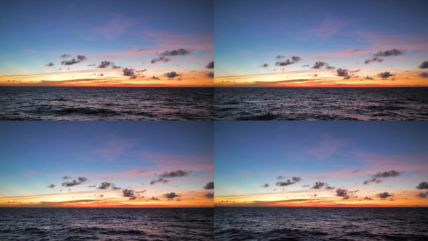 大海夕阳晚霞日落唯美的海面