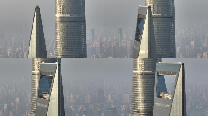 上海中心和环球金融中心航拍4K