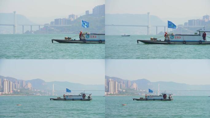 江上小船，江上清漂传，长江上的小船