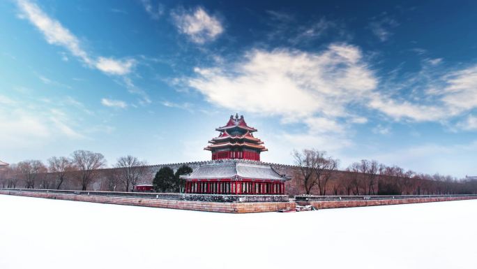 故宫冬天雪景视频