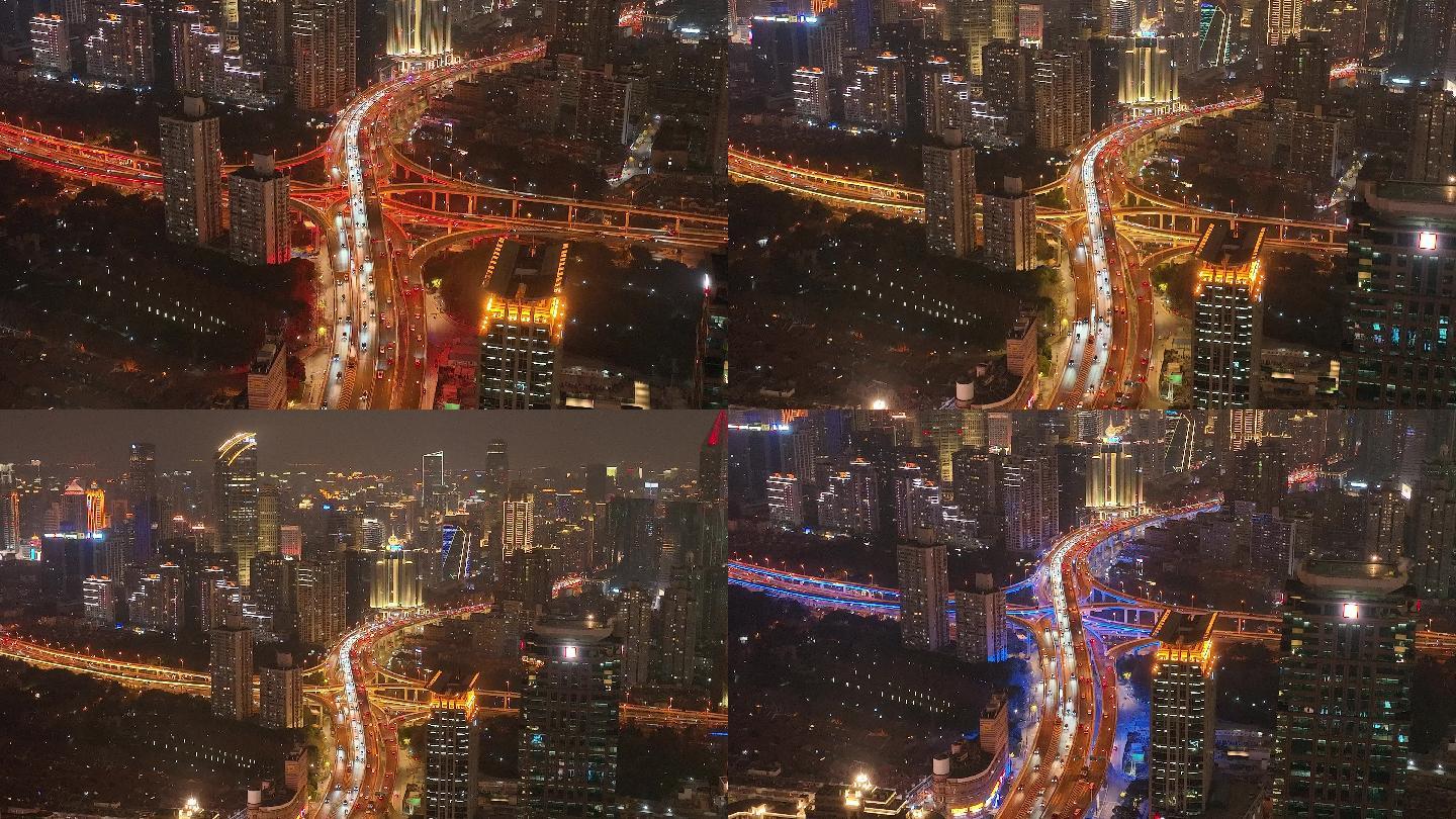 上海新天地夜景航拍4K