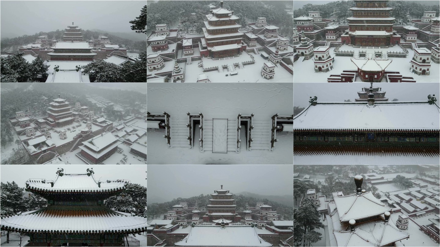 4K航拍-承德普宁寺2022雪景