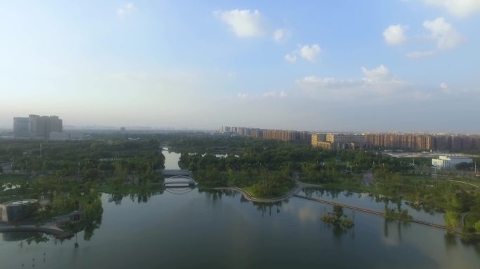 成都双流区中心公园凤翔湖公园2.7K航拍