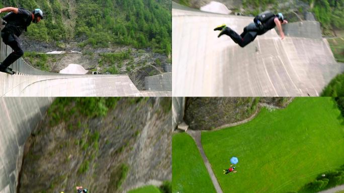 跳伞高空跳伞运动极限运动视频素材挑战自己