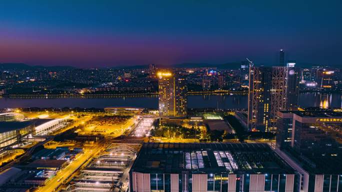 广州海珠区夜景延时