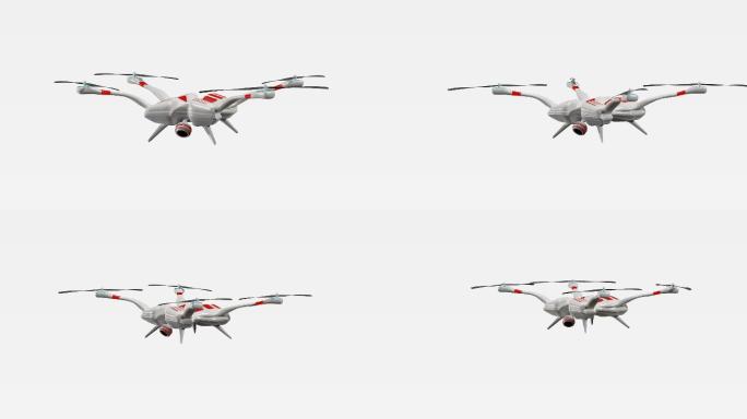 无人机动画航拍器转向起飞