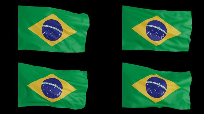 巴西  巴西国旗飘  带Alpha通道