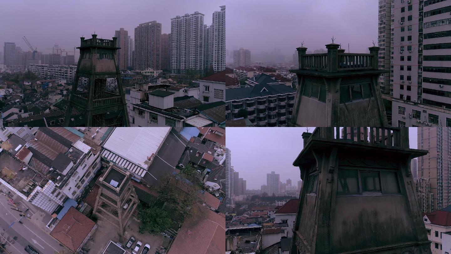 上海小南门钟楼航拍（二）原色