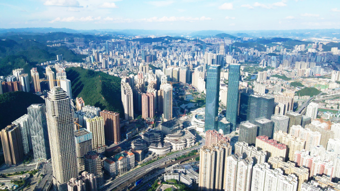 航拍大气城市建筑城市空镜意境视频现代都市