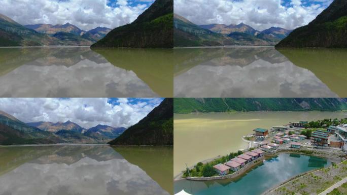 西藏高原然色湖米堆冰川