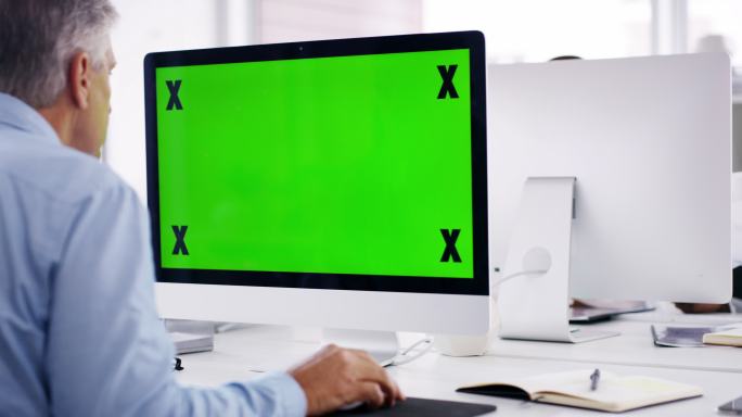 绿色屏幕的电脑绿屏绿布绿幕抠图后期抠像