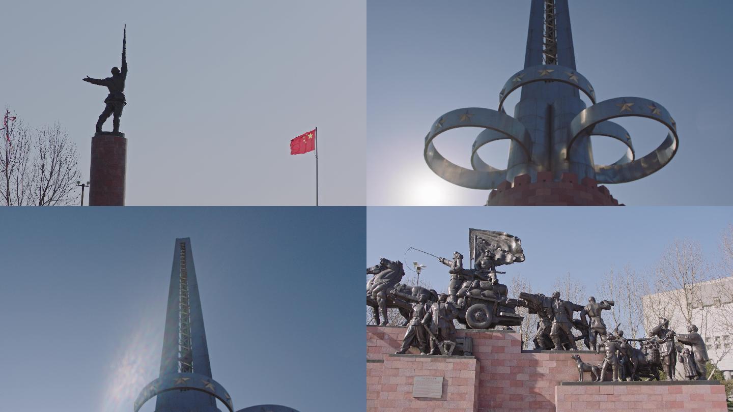 平津战役纪念馆、胜利广场、胜利门、浮雕