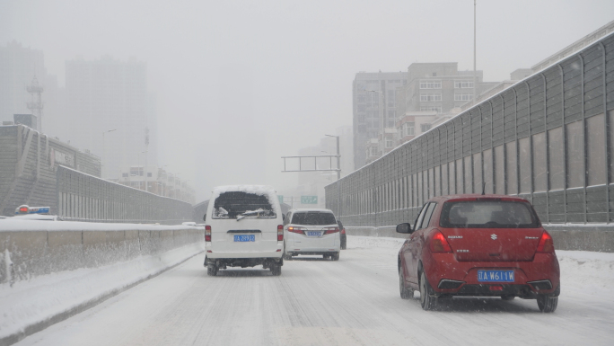 雪天行车安全、降温、冬天下雪、温度骤降