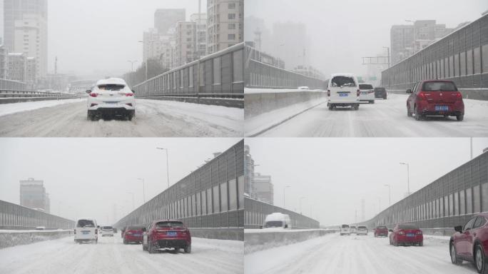 雪天行车安全、降温、冬天下雪、温度骤降