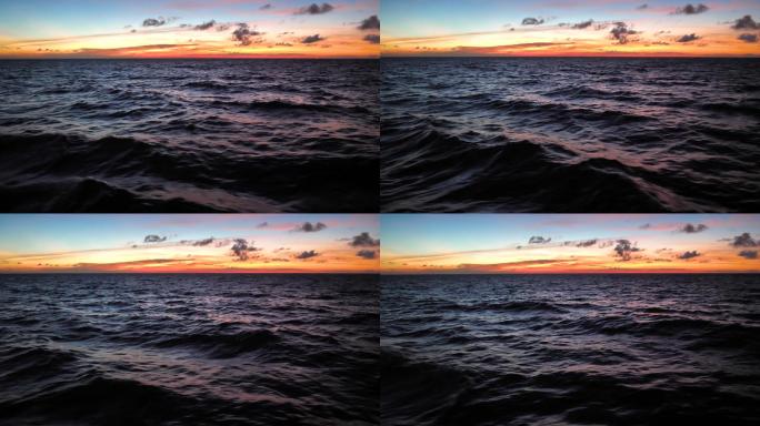 唯美的海面大海夕阳晚霞日落