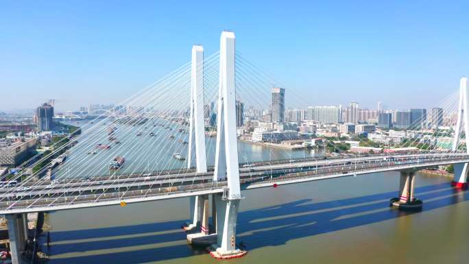 广州洛溪大桥航拍