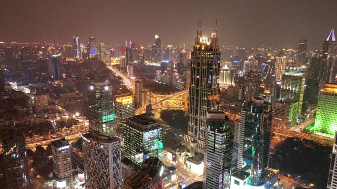 上海新天地夜景航拍5.1K