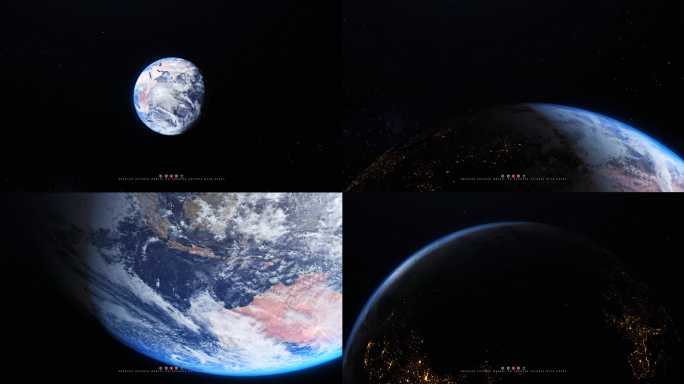 60帧地球视频素材，全景以及多角度特写