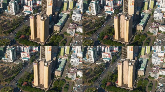 肯尼亚首都内罗毕的空中镜头。