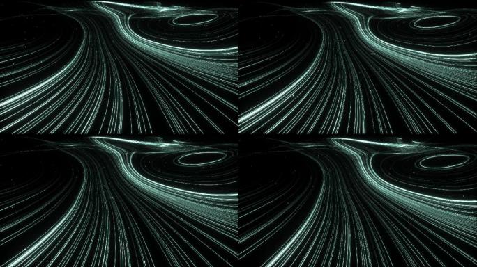 抽象唯美空灵河流线条粒子意象视频素材