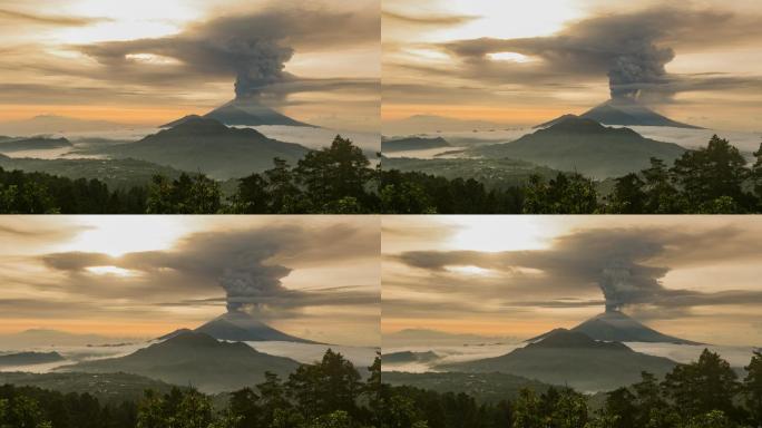 火山爆发实拍