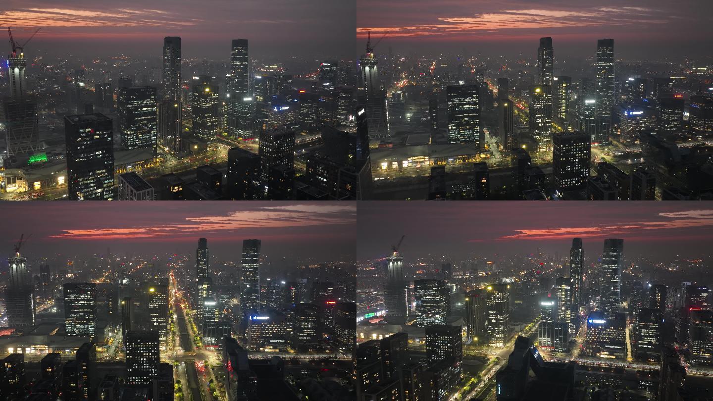 宁波东部新城日转夜延时摄影航拍4K