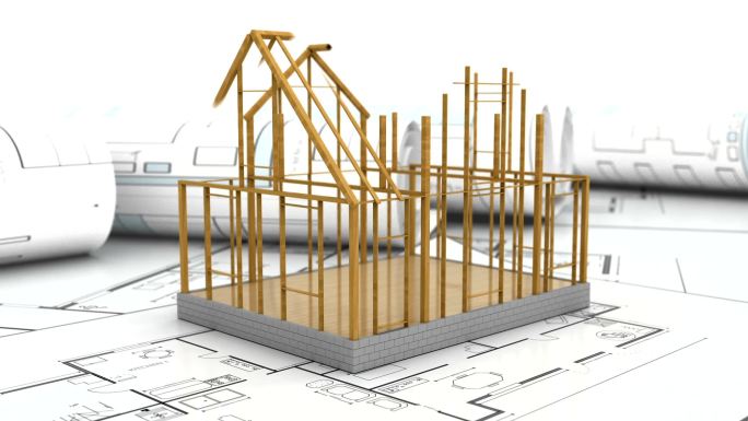房屋建筑模型建模别墅房子工程图