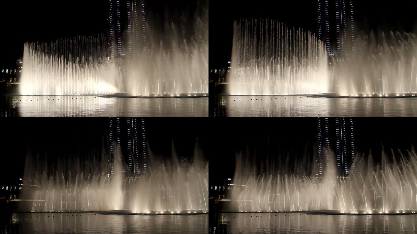 喷泉（高清）实拍视频航拍夜景夜晚美景