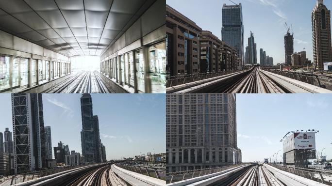 地铁穿越阿联酋迪拜市中心