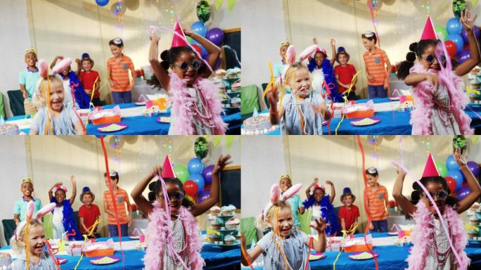 孩子们在生日派对上玩得很开心