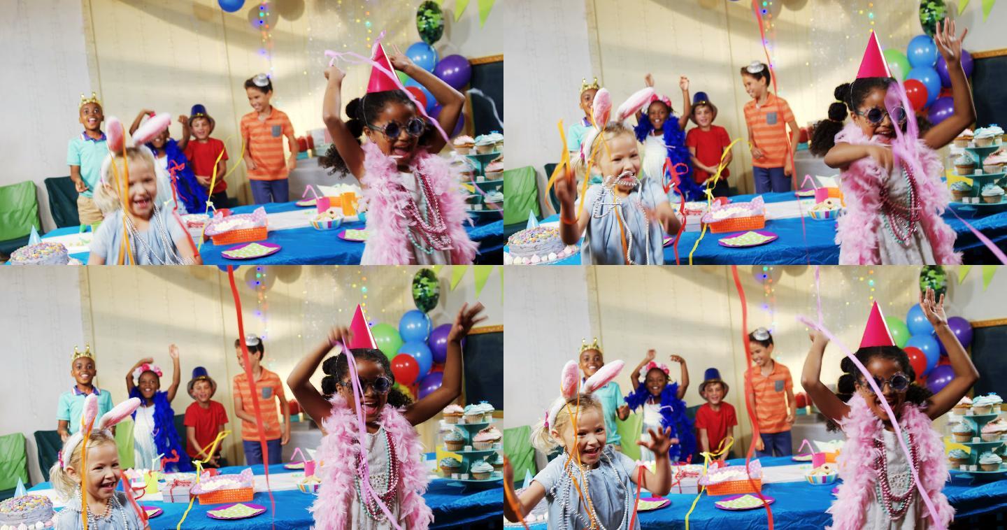 孩子们在生日派对上玩得很开心