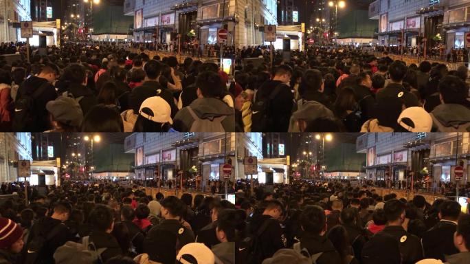中国香港新年街头的人群