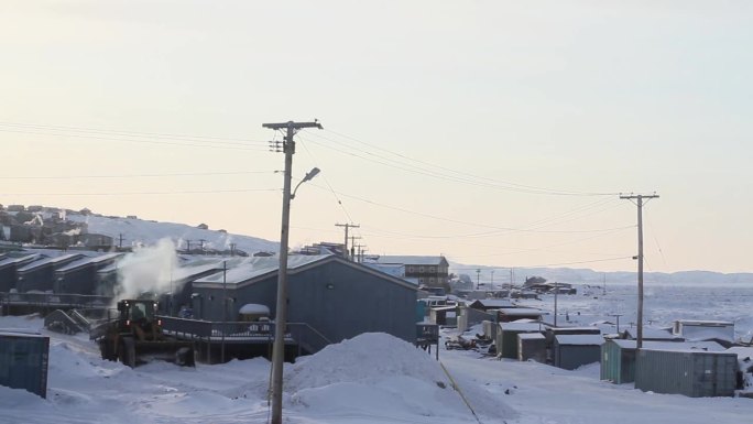 北极小镇寒天冻地冰天雪地