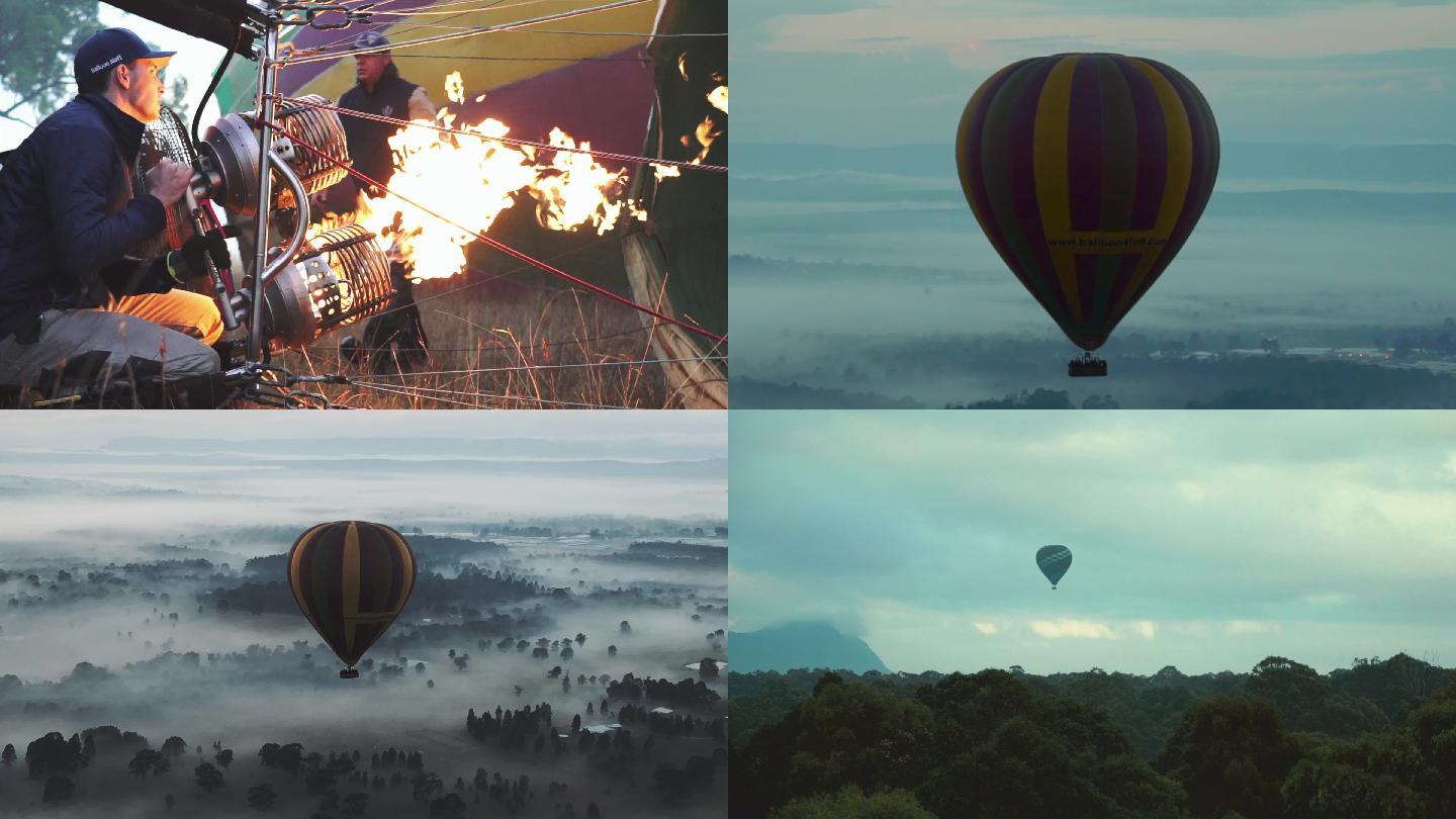 热气球乘坐体验 4K实拍
