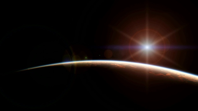 行星日出特效动画合成元素光效