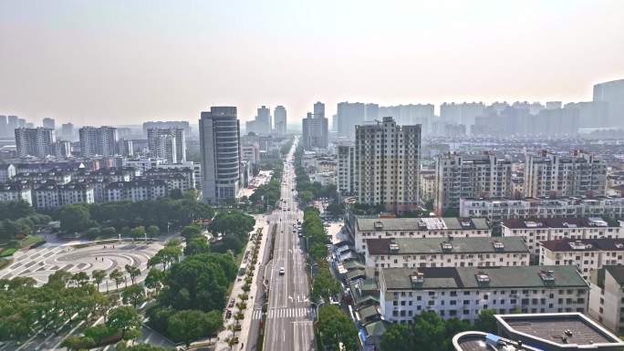 安亭 街道 航拍 空境 市民广场